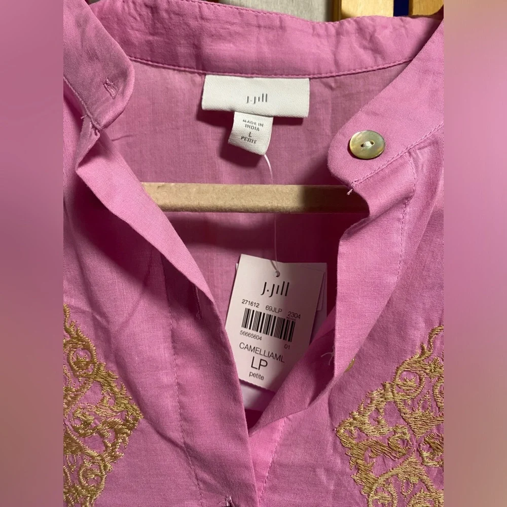 J. Jill NWT Embroidered Button-Front
Cotton Tunic - Picture 3 of 7
